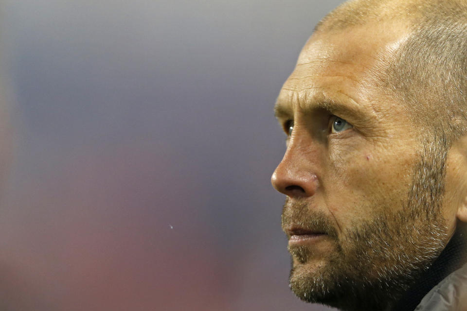 Columbus Crew head coach Gregg Berhalter is closing in on a deal to lead the U.S. men’s national team. (AP/Adam Hunger)