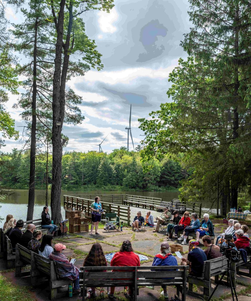 Members of Church in the Wild celebrate their second anniversary in 2023. The church holds outdoor services at Sky Lake Camp and Retreat Center in Windsor.