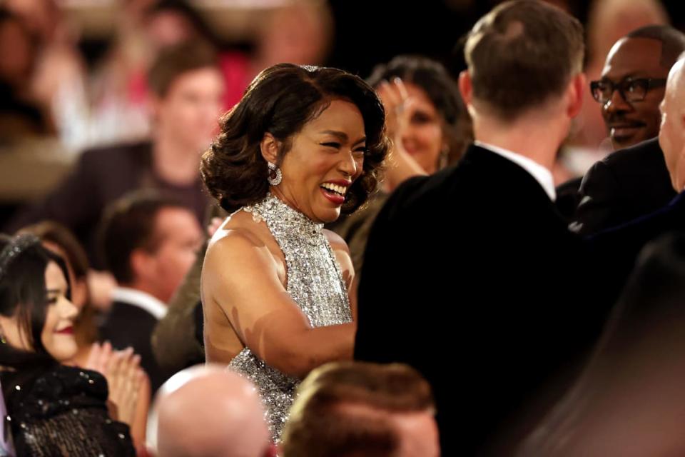 <div class="inline-image__caption"><p>Angela Bassett reacts after winning the Best Supporting Actress in a Motion Picture</p></div> <div class="inline-image__credit">Photo by Christopher Polk/NBC via Getty Images</div>