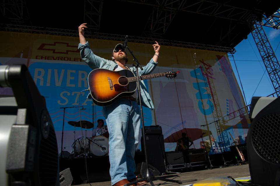 Ernest performs at the Riverfront Stadium during the second day of CMA Fest on Broadway in Nashville , Tenn., Friday, June 10, 2022.