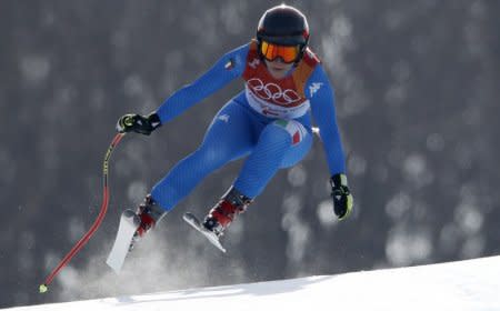 Alpine Skiing - Pyeongchang 2018 Winter Olympics - Women's Downhill - Jeongseon Alpine Centre - Pyeongchang, South Korea - February 21, 2018 - Sofia Goggia of Italy competes. REUTERS/Christian Hartmann