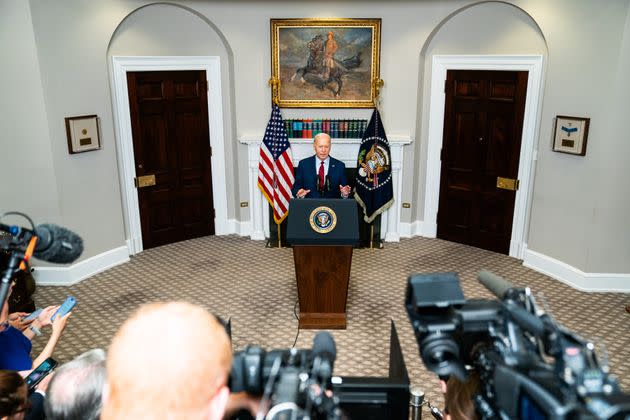 President Joe Biden delivers remarks regarding college campus protests at the White House on Thursday, May 2, 2024.