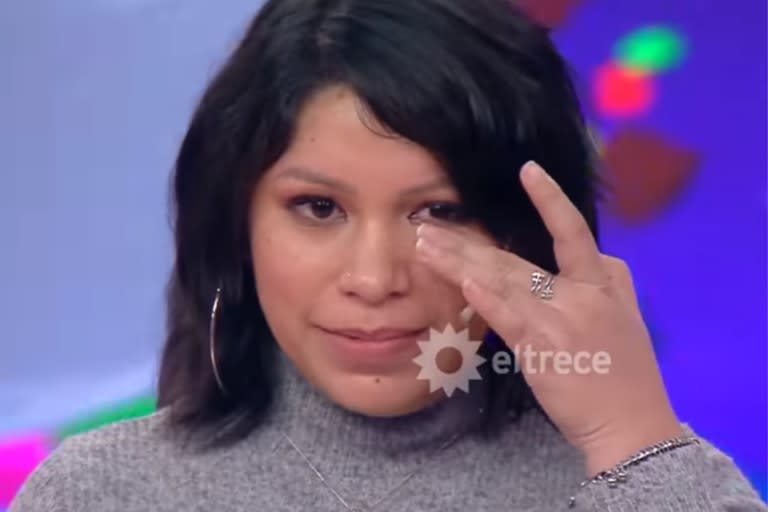 Cinthia está embarazada de siete meses y medio y ganó los 3 millones en Los 8 escalones (Foto: Captura eltrece)