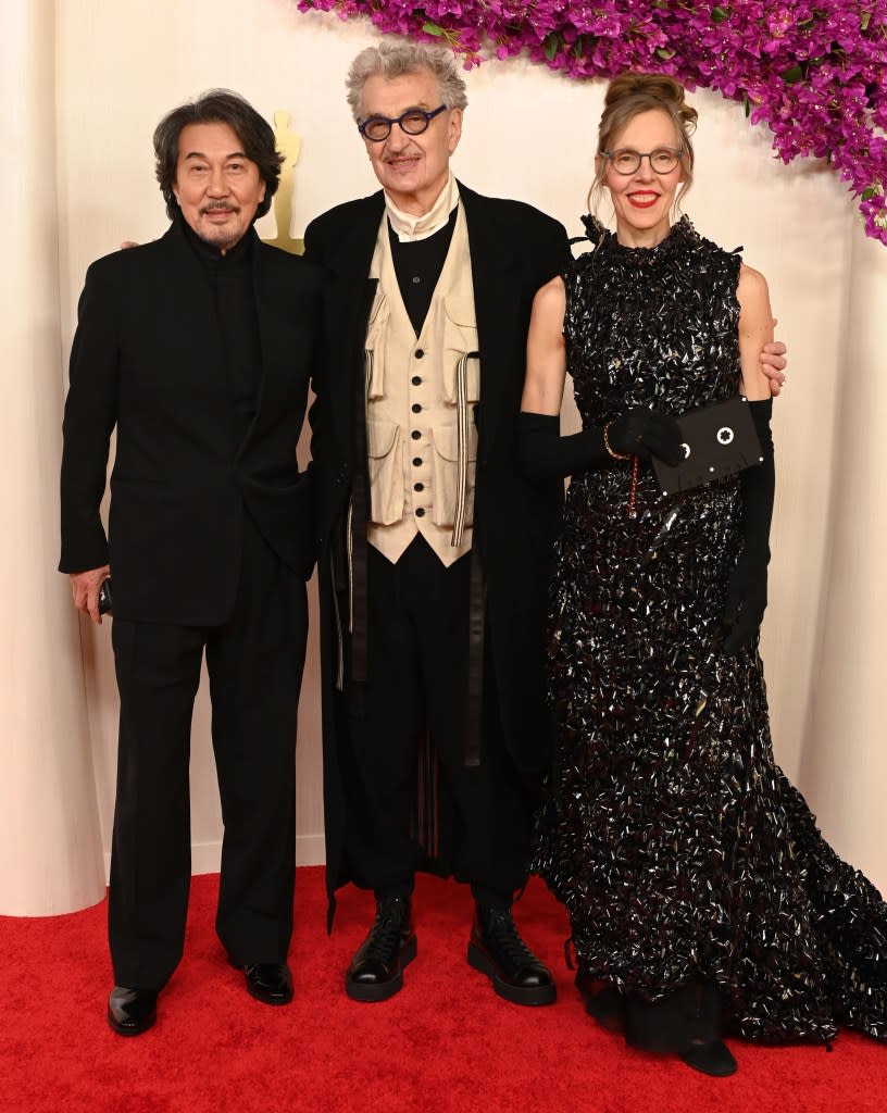 Koji Yakusho, Wim Wenders and Donata Wenders 96th Annual Academy Awards, Arrivals, Los Angeles, California, USA - 10 Mar 2024