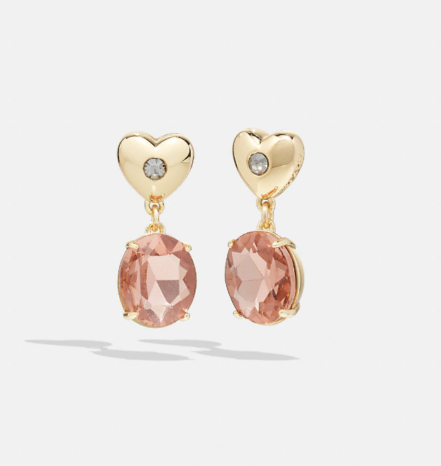 Heart Stone Drop Earrings (Photo via Coach Outlet)