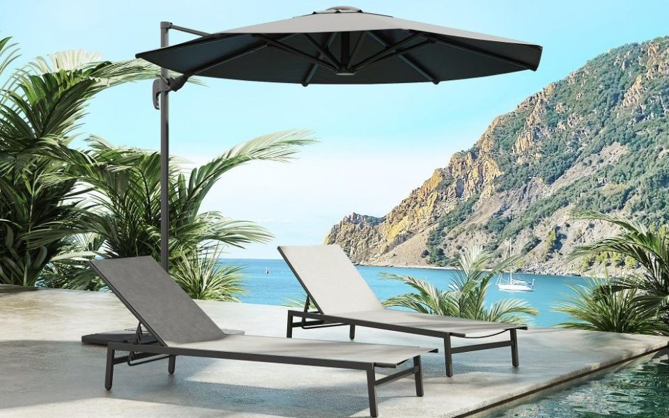 havana sun lounger and parasol set 