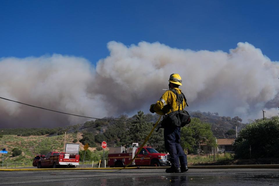 Authorities evacuated at least 1,200 people on Saturday as the blaze neared a major highway and threatened nearby structures (Copyright 2024 The Associated Press. All rights reserved)