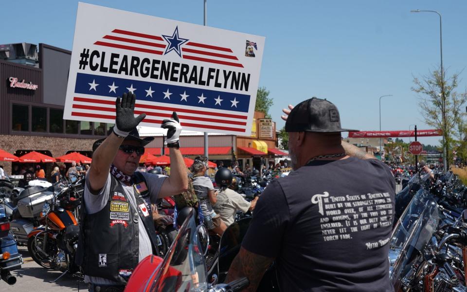 Bikers at Sturgis through their support behind General Michael Flynn - Bryan R Smith/AFP