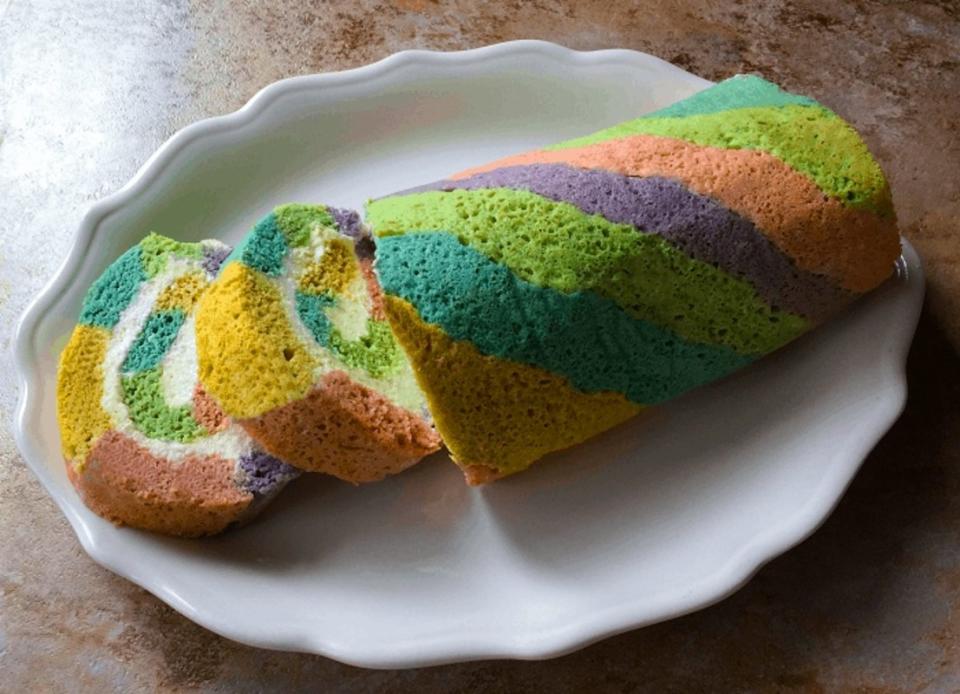 <p>This keto rainbow roll cake can be used for any holiday, or for a unicorn or rainbow cake. It is a great way to make a dessert that is not that difficult to make but looks very impressive.</p><p><strong>Get the recipe: <a href="https://www.certainlyketo.com/keto-colorful-roll-cake/" rel="nofollow noopener" target="_blank" data-ylk="slk:Keto Rainbow Roll Cake;elm:context_link;itc:0;sec:content-canvas" class="link "><em>Keto Rainbow Roll Cake</em></a></strong></p>