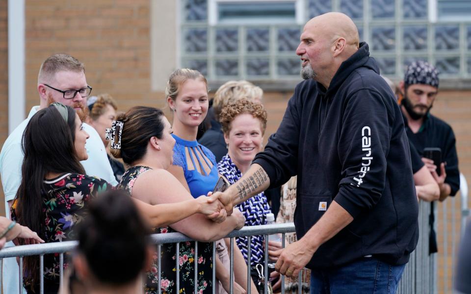 Democratic Pa. Lt. Gov. John Fetterman has made abortion rights a prominent theme in the suburbs to invigorate female voters - AP