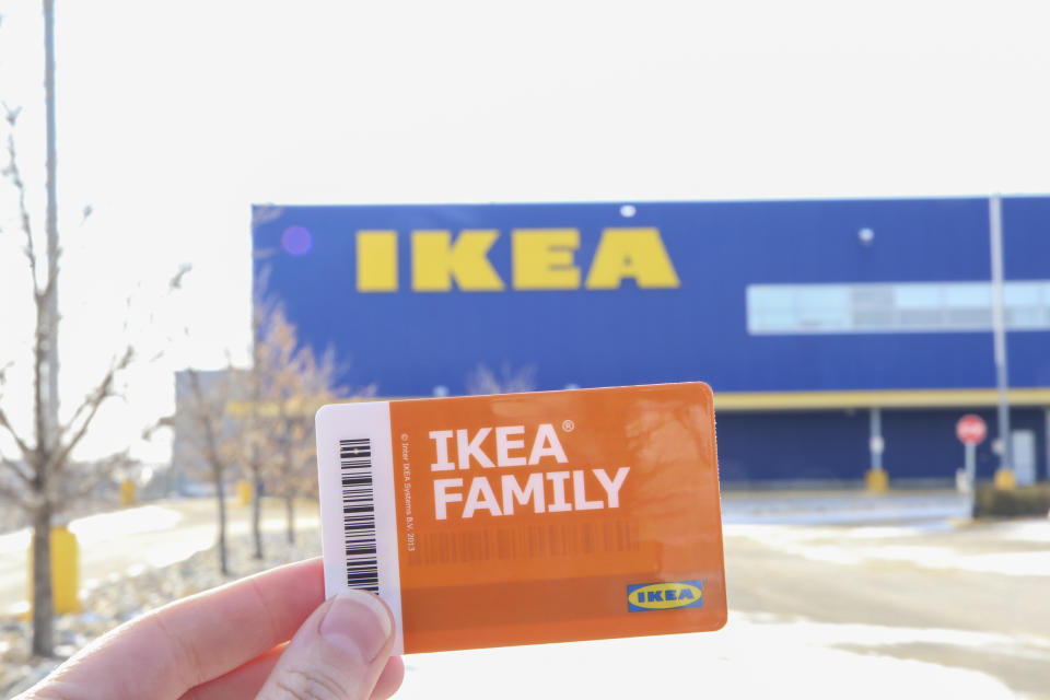  Ikea Family card with the Store Logo in the background.