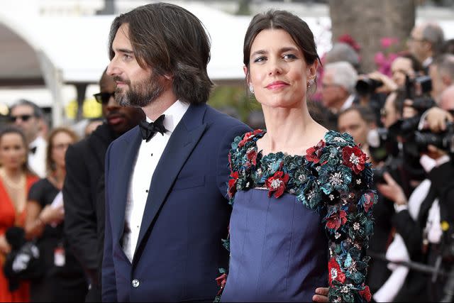 <p>Stephane Cardinale - Corbis/Corbis via Getty Images</p> Dimitri Rassam and Charlotte Casiraghi at the "Jeanne du Barry" red carpet at the Cannes Film Festival on May 16, 2023.