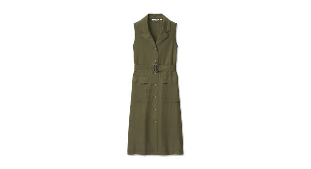 Uniqlo Uniqlo Linen-Blend Belted Sleeveless Lapel Dress (JW Anderson) 39.90