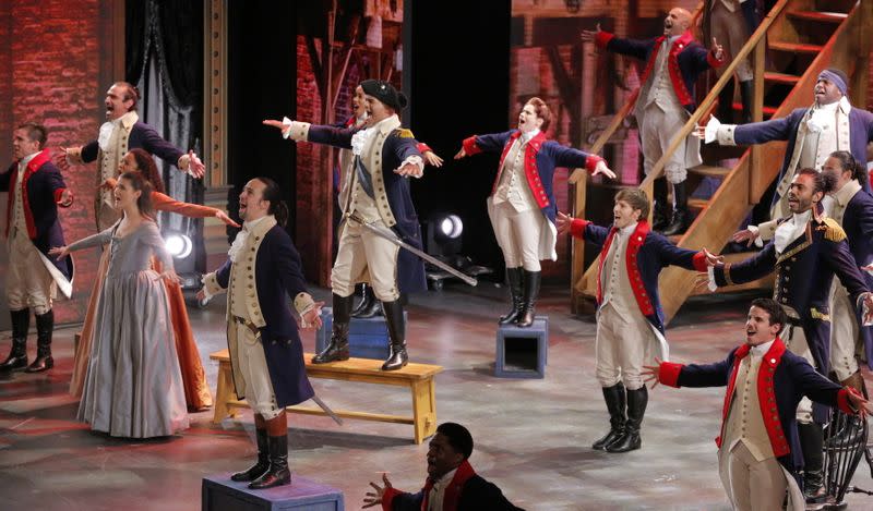 FILE PHOTO: Lin-Manuel Miranda from "Hamilton" performs with the cast during the American Theatre Wing's 70th annual Tony Awards in New York