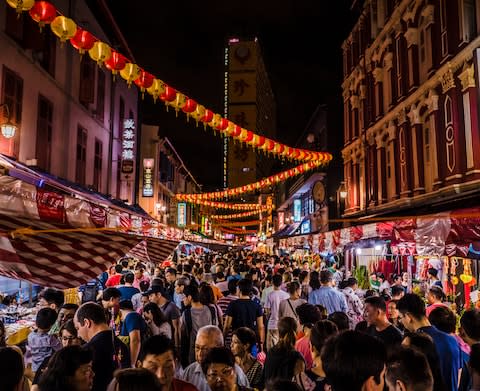 The crowds in Singapore's Chinatown - Credit: The crowds in Singapore's Chinatown