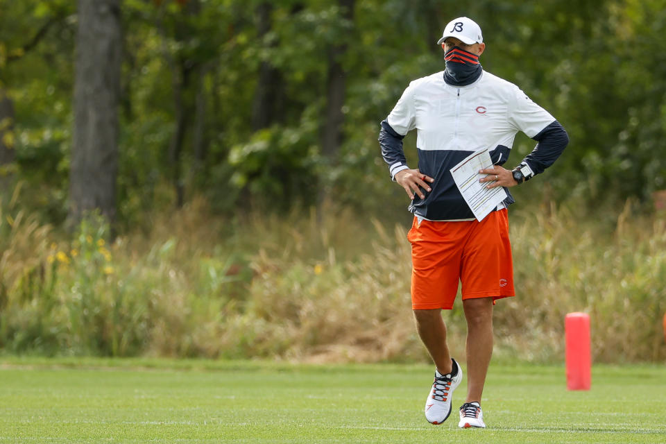 Bears head coach Matt Nagy has a lot riding on his starting quarterback decision. (Photo by Dylan Buell/Getty Images)