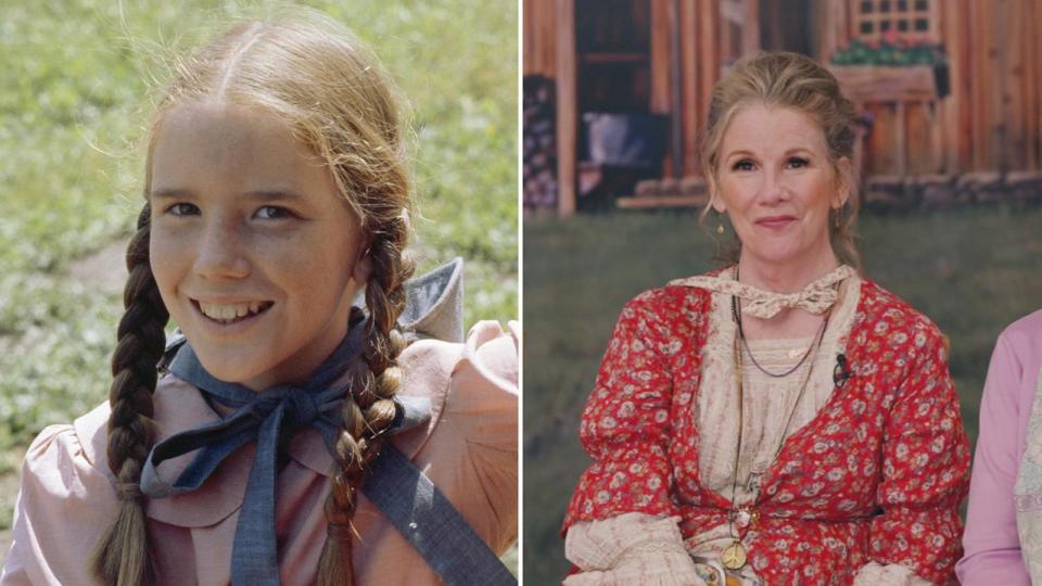 PHOTO: Melissa Gilbert on 'Little House on the Prairie,' left, and Melissa Gilbert, March 21, 2024 on 'Good Morning America.' (Getty Images/ABC News)