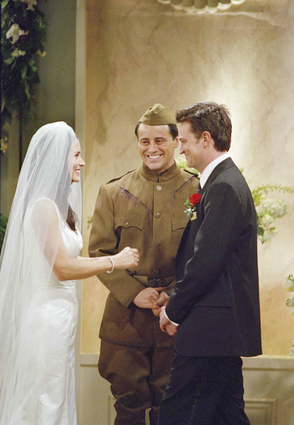 Friends scene where Chandler married Monica