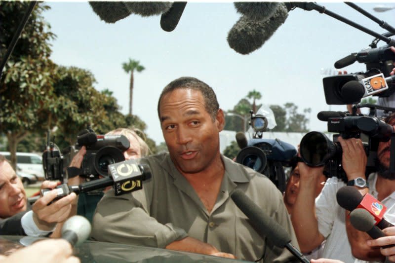 O.J. Simpson was later found liable for the deaths in a civil trial and ordered to pay $33.5 million to the Brown and Goldman families. File Photo by Jim Ruymen/UPI