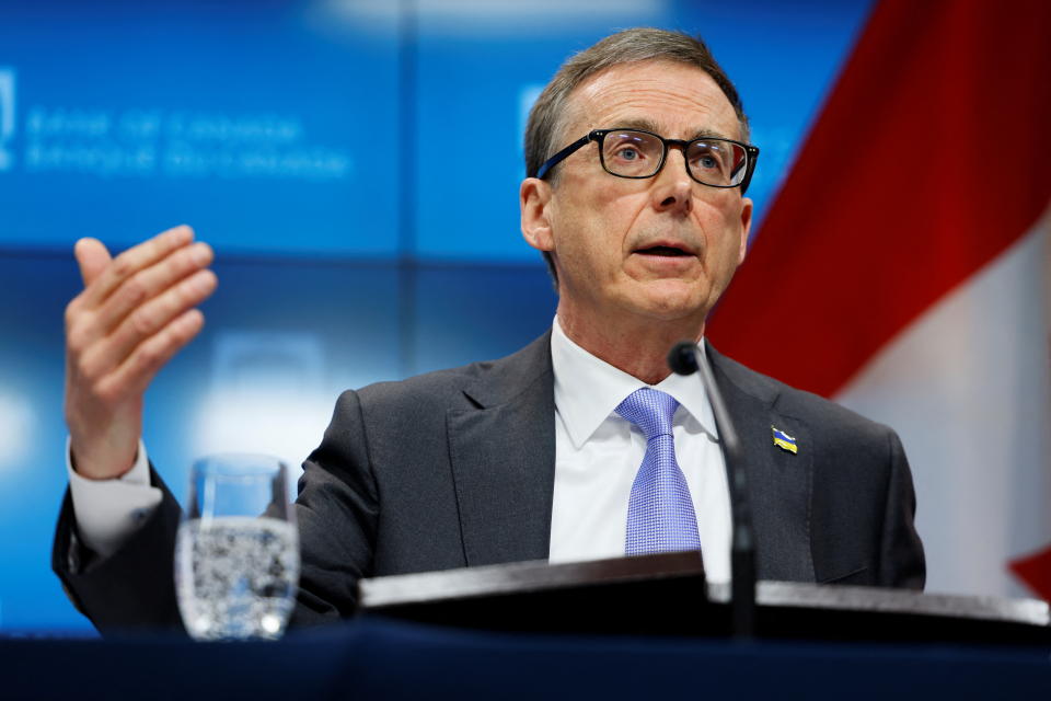 Bank of Canada Governor Tiff Macklem takes part in a news conference in Ottawa, Ontario, Canada April 13, 2022. REUTERS/Blair Gable