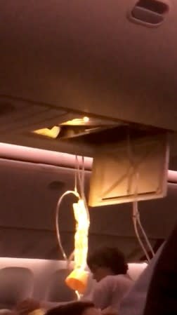 Oxygen masks fall during turbulence in the Air Canada AC 33 flight