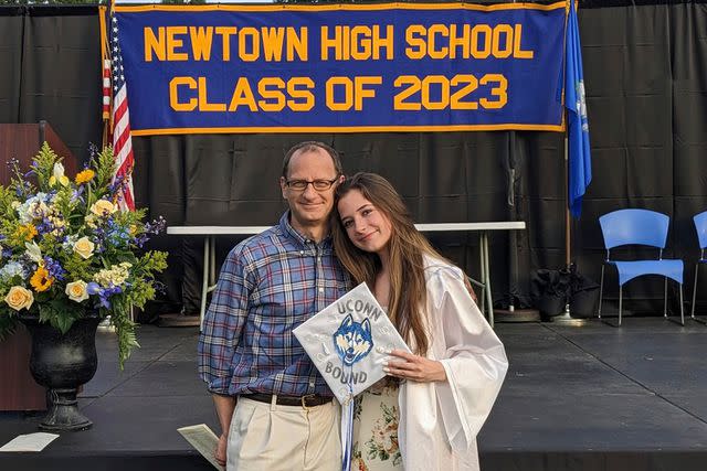 <p>Courtesy Audrey Johnson</p> Audrey Nichols (right) graduating from Newtown High in 2023
