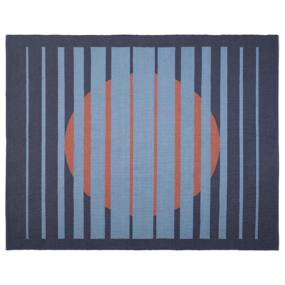 9) Peeking Blue Washable 8x10-Foot Rug