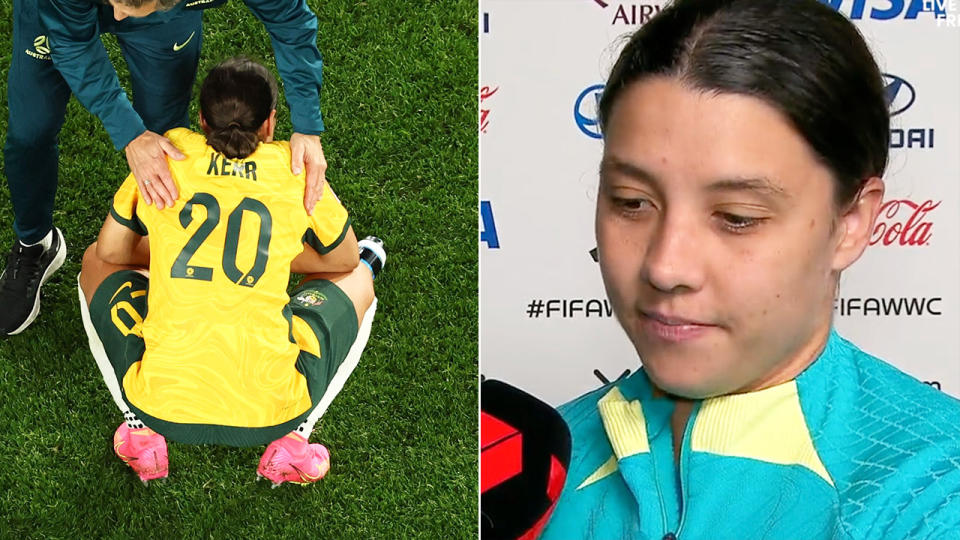 Sam Kerr devastated after the loss and Kerr speaks after the game.