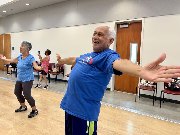 Homi Gandhi, a Culver City Senior Center regular in the MindBody Dance class, taught by Maribeth Dougherty. Homi drives an electric car and embraces life, happy to adapt to technological advances. A retired accountant, he is a native of India and practitioner of the Zaroastrian faith.