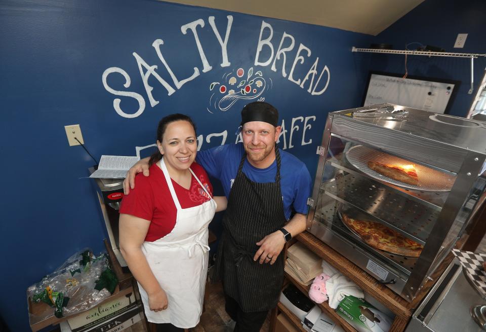 Paul and Laura Padoleski opens Salty Bread Pizza Cafe on Culver Road in the Sea Breeze area of Irondequoit. 