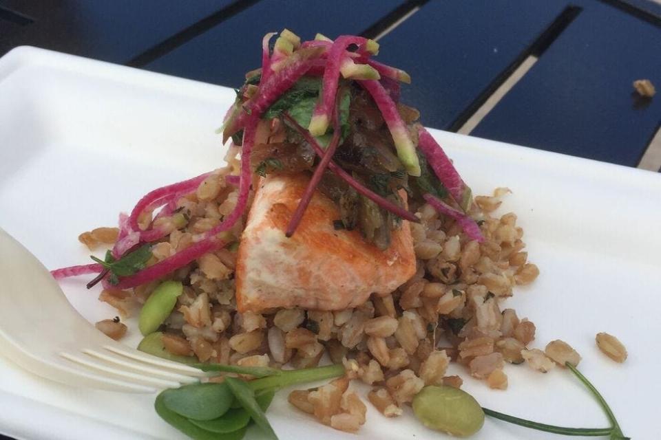 Salmon with a slaw from an Epcot counter service restaurant