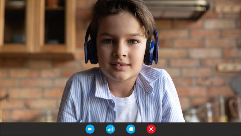 Child using a webcam