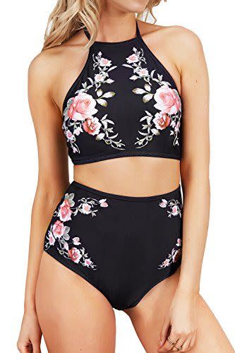 8) High-Waisted Halter Bikini