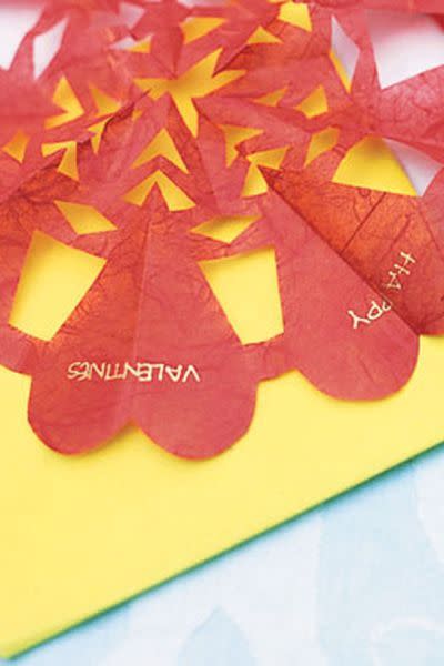 <p>Show off your amazing cutting skills with this unique holiday card. </p><p><strong><em><a href="https://www.womansday.com/home/crafts-projects/how-to/a2714/snipped-card-754/" rel="nofollow noopener" target="_blank" data-ylk="slk:Get the Snipped Hearts Valentine Card tutorial.;elm:context_link;itc:0;sec:content-canvas" class="link ">Get the Snipped Hearts Valentine Card tutorial.</a></em></strong></p><p><strong><em>What You'll Need:</em> </strong><a href="https://www.amazon.com/Sharpie-Metallic-Point-Permanent-Marker/dp/B007SYVBVI/r" rel="nofollow noopener" target="_blank" data-ylk="slk:Metallic gold fine-point marker;elm:context_link;itc:0;sec:content-canvas" class="link ">Metallic gold fine-point marker </a>($8 for 4 markers, Amazon)</p>