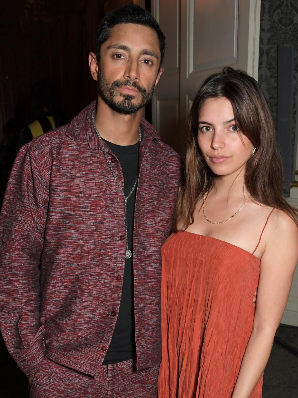 Riz Ahmed and Fatima Farheen Mirza attend a celebration of Edward Enninful's new memoir "A Visible Man" at Claridge's Hotel on September 4, 2022 in London, England