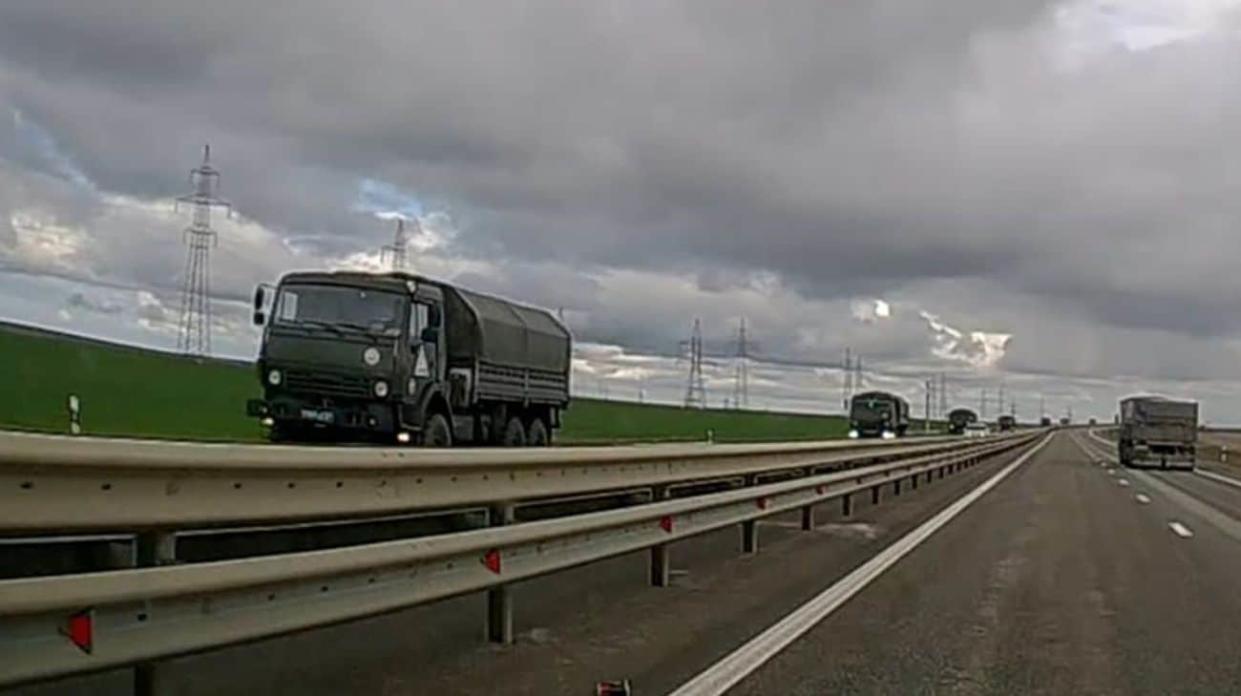 Russian lorries. Photo: Krym.Realii ("Crimea.Realities") Telegram channel