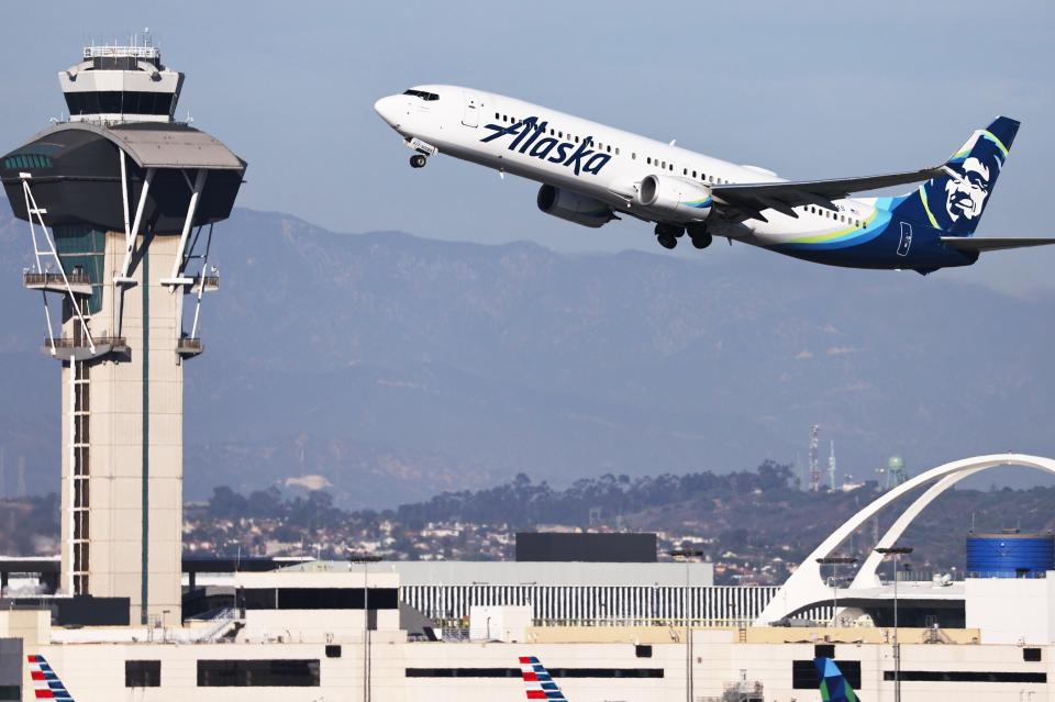 An Alaska Airlines plane.