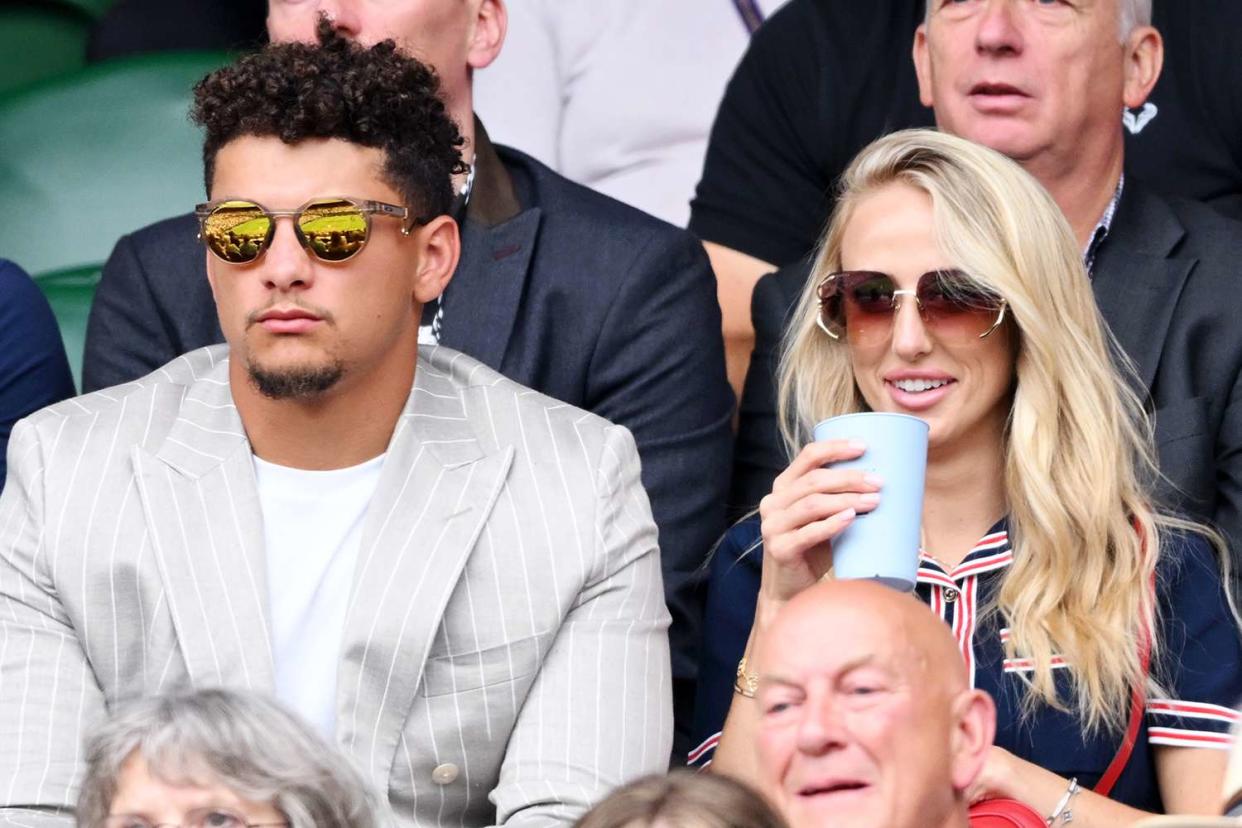 <p>Karwai Tang/WireImage</p> Patrick and Brittany Mahomes in 2024