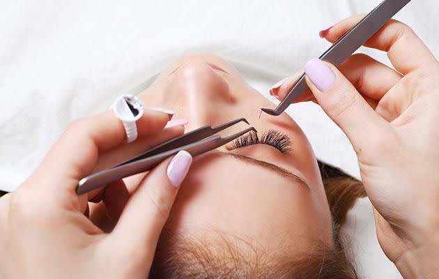 Emma says there's no danger to getting extensions - so long as you research them and go to a reputable lash therapist. Photo: Getty