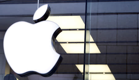 FILE PHOTO: An Apple logo is seen at the Apple store in Munich, Germany, January 27, 2016. REUTERS/Michaela Rehle/File Photo