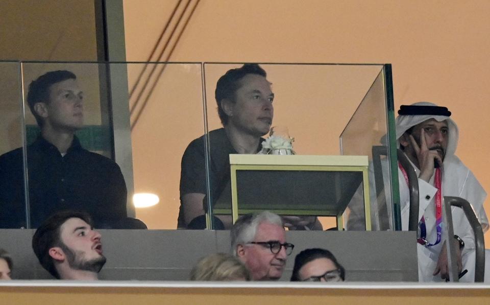 Elon Musk keek naar de WK-finale in het Lusail Stadium in Lusail City, Qatar - Dan Mullan/Getty Images