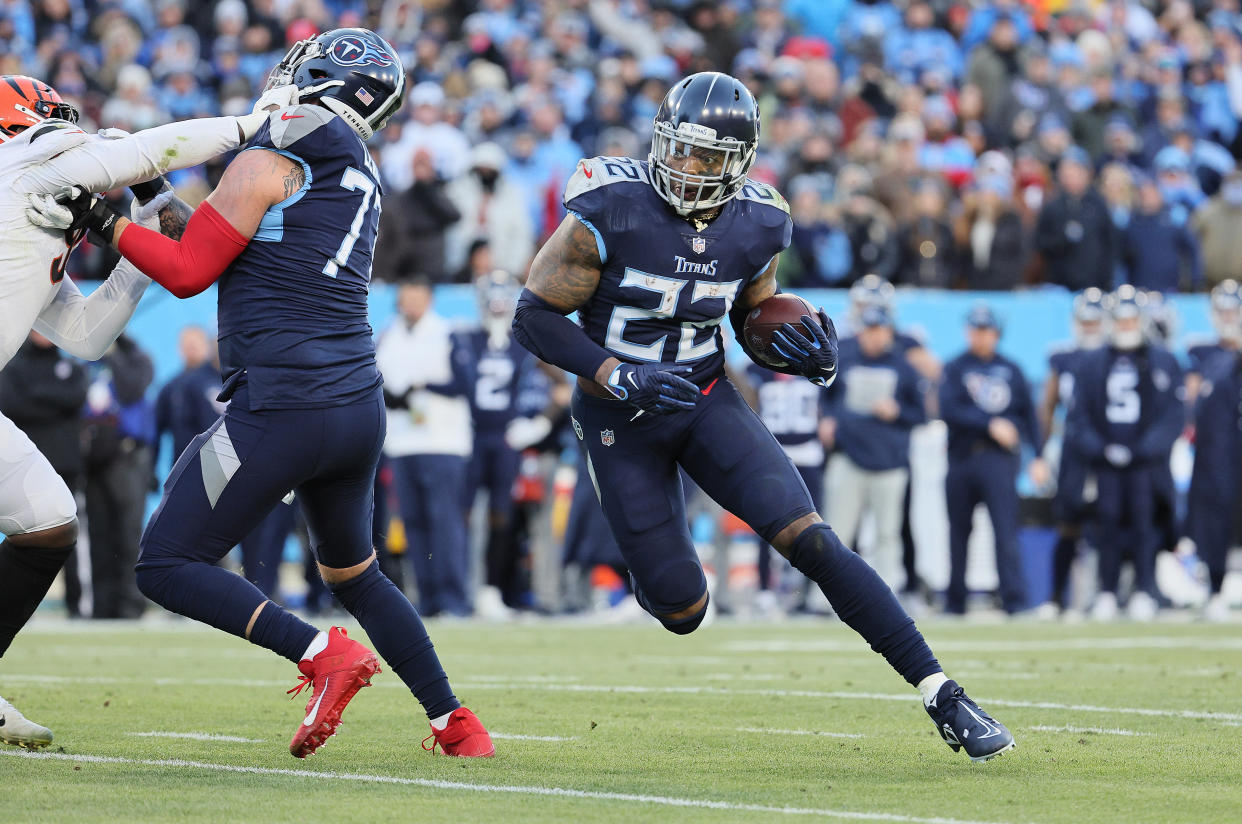 Derrick Henry and the Titans are trying to repeat as AFC South champions. (Photo by Andy Lyons/Getty Images)