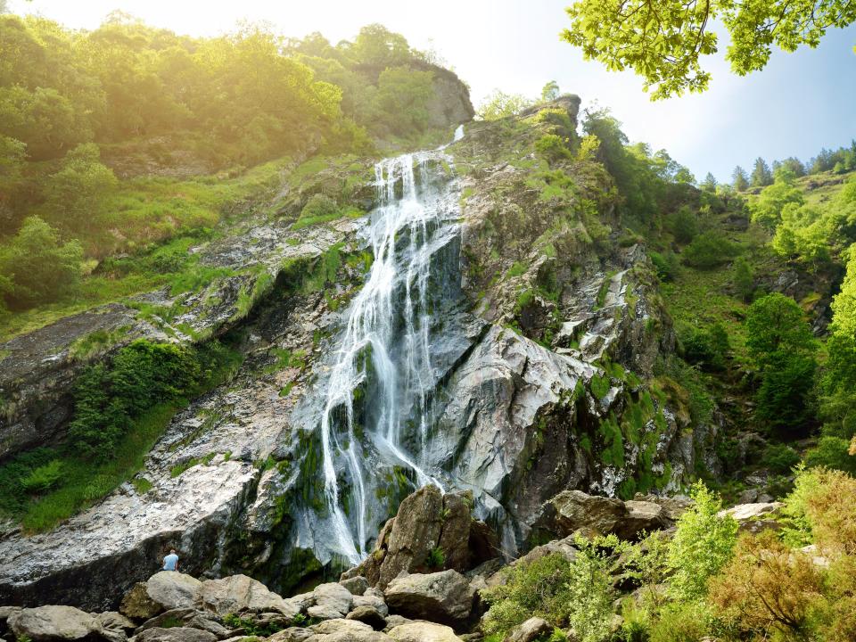 The Powerscourt Waterfall in Ireland.