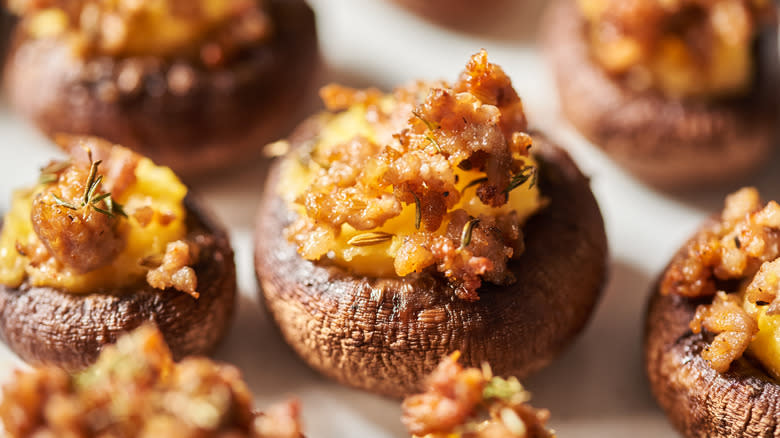 stuffed mushroom on a table