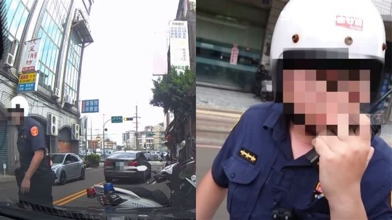 員警腳被壓到，說自己腳很痛。（圖／當事人提供）