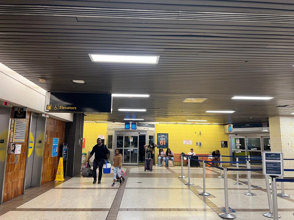 Port Authority Greyhound Bus Station in midtown Manhattan, New York.