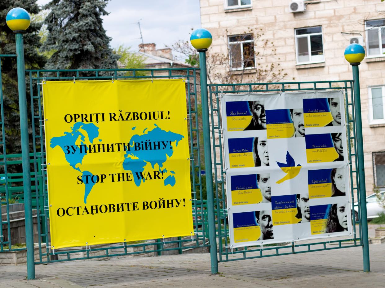 anti-war poster in Moldova