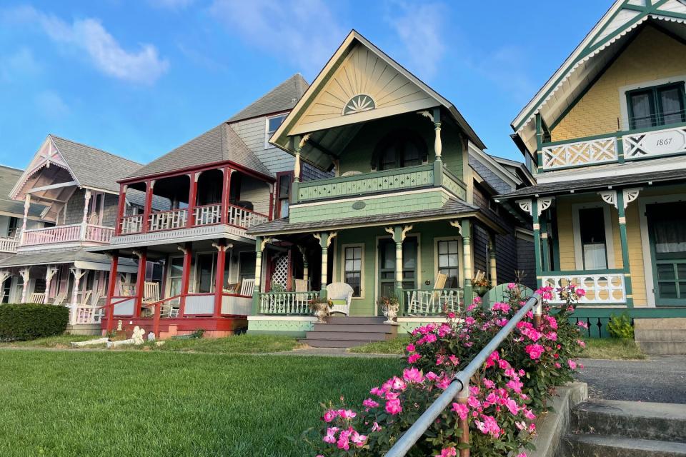 Gingerbread homes line the street in Marthas Vineyard