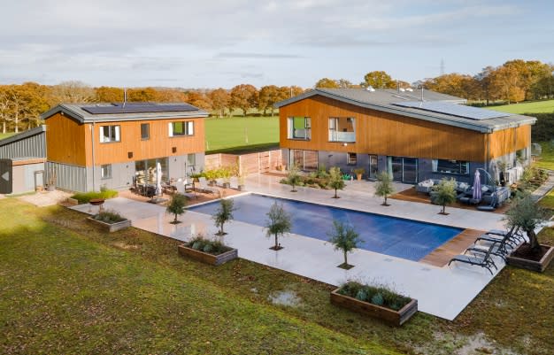 Even the pool in this eco-home is powered sustainably