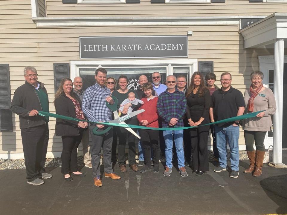 Greater Dover Chamber of Commerce staff, board members, and ambassadors, as well as Dover city officials, welcomed Leith Karate Academy as a new member at a ribbon-cutting ceremony in March.